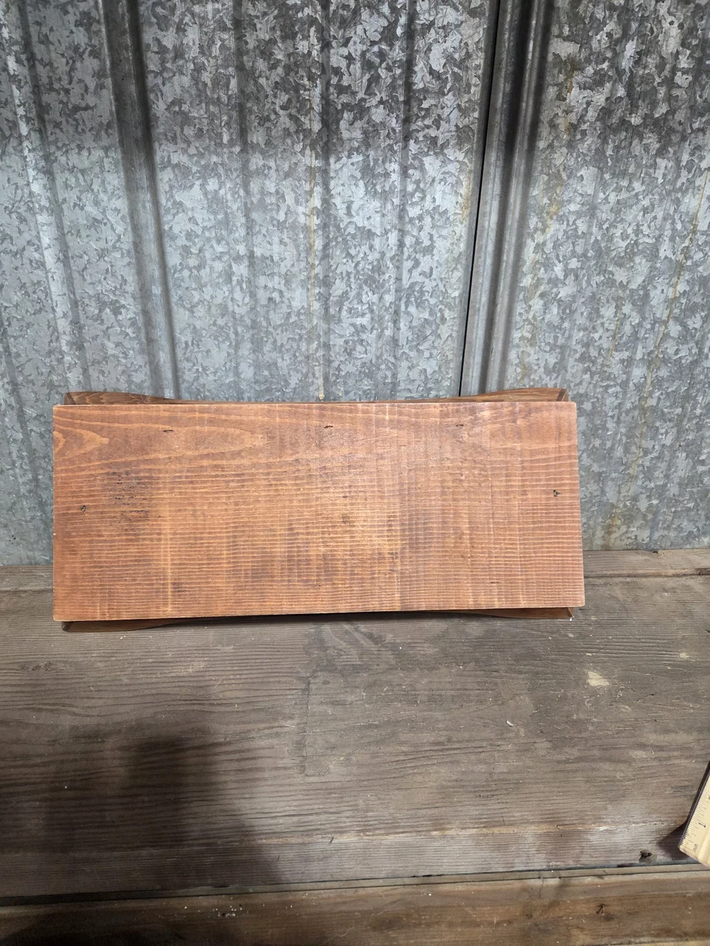 Carved Wooden Serving Tray - Brown